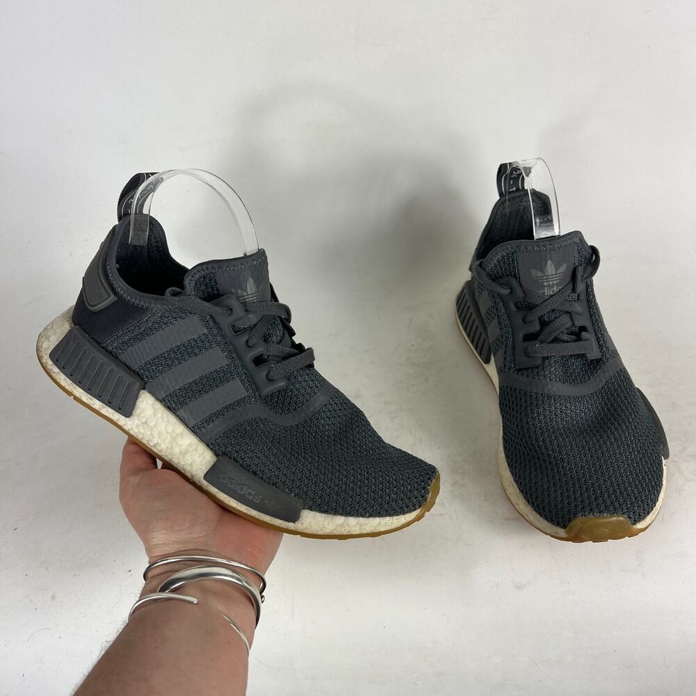 Adidas NMD R1 Sneakers Men's 7 Gray White Lace Up Low Top Running Shoes B42199